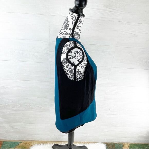 Rebecca Minkoff Keyhole Colorblock Silk Blend Shift Tank Top - Picture 3 of 8